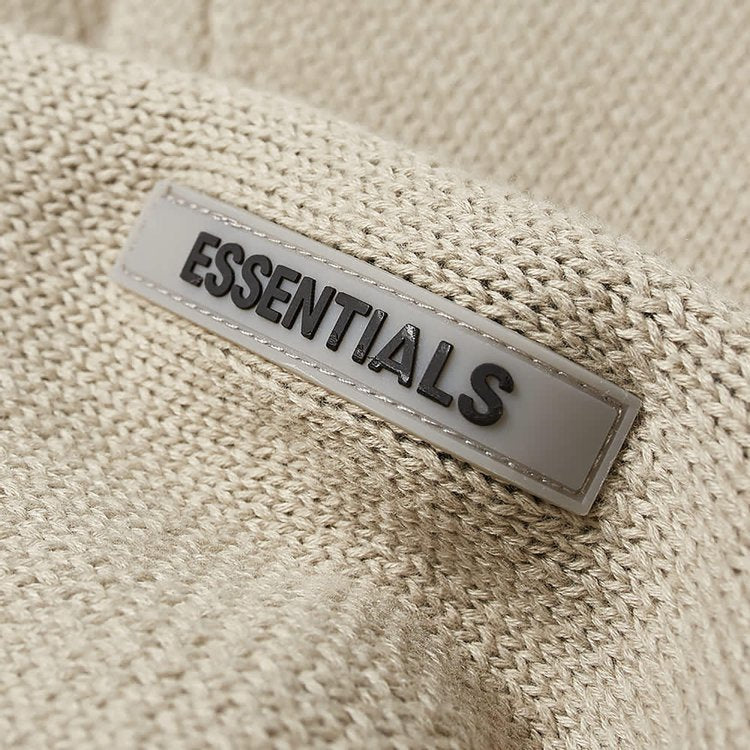 Fear of God Essentials Knit Hoodie 'Olive', Tan