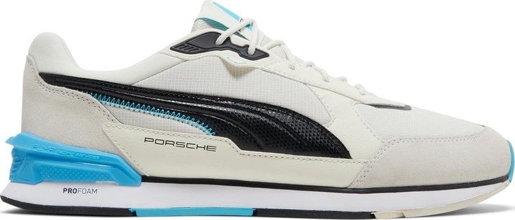 حذاء رياضي Puma Porsche Legacy x Low Racer Ivory Glow Blue Atoll، كريمي