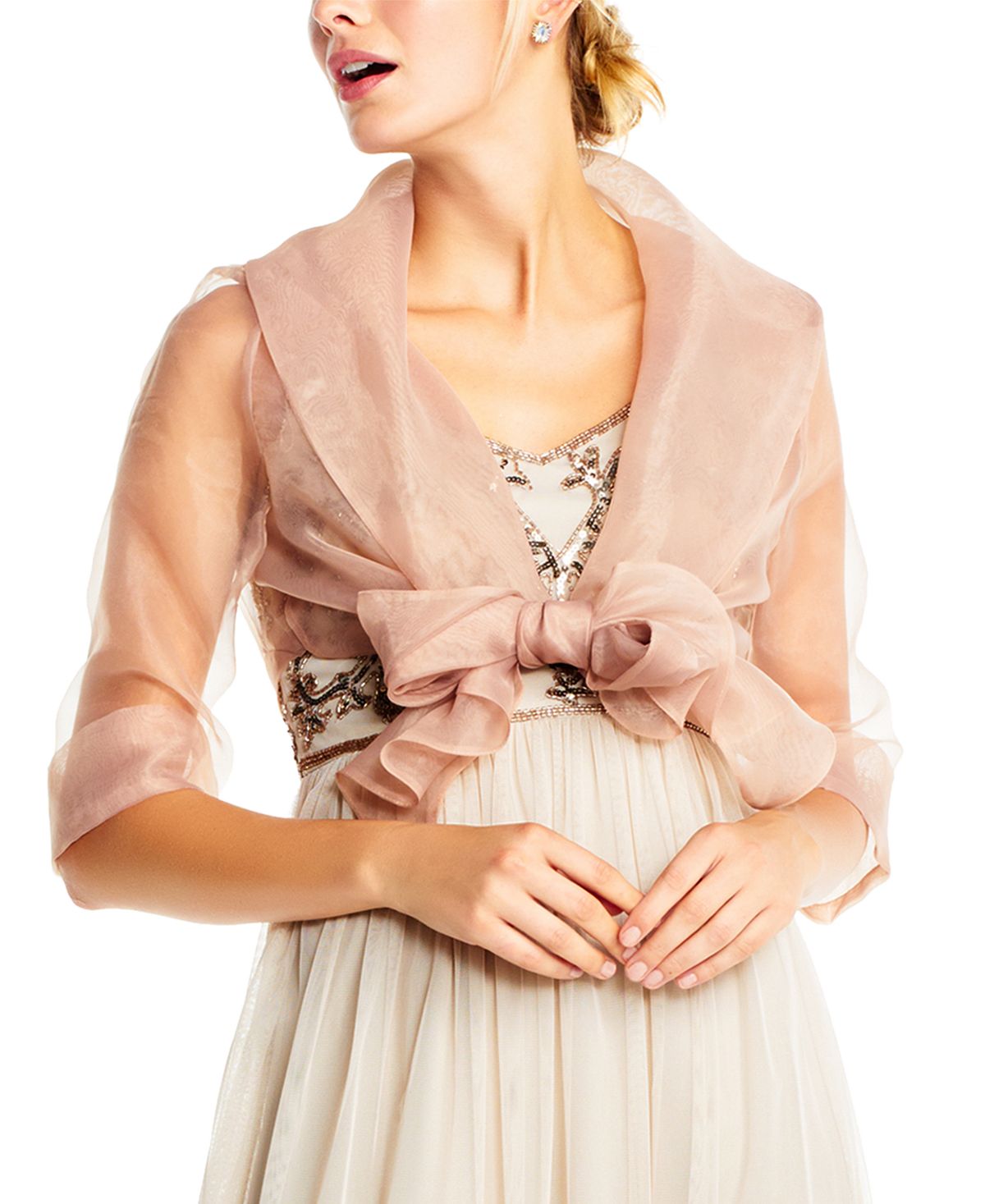 Adrianna Papell Organza Wrap Jacket