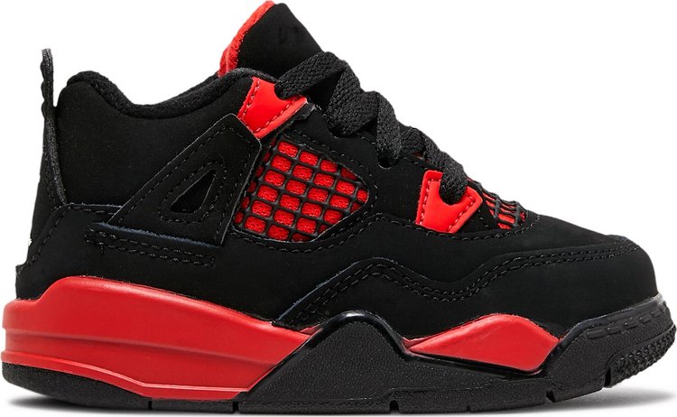 Air Jordan 4 Retro TD Red Thunder Sneakers, red