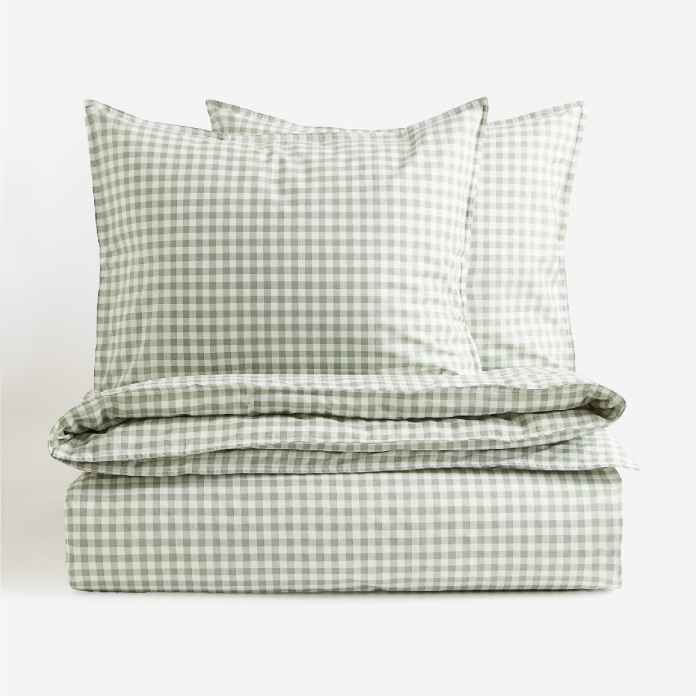 H&M Home Patterned double bedding set, green