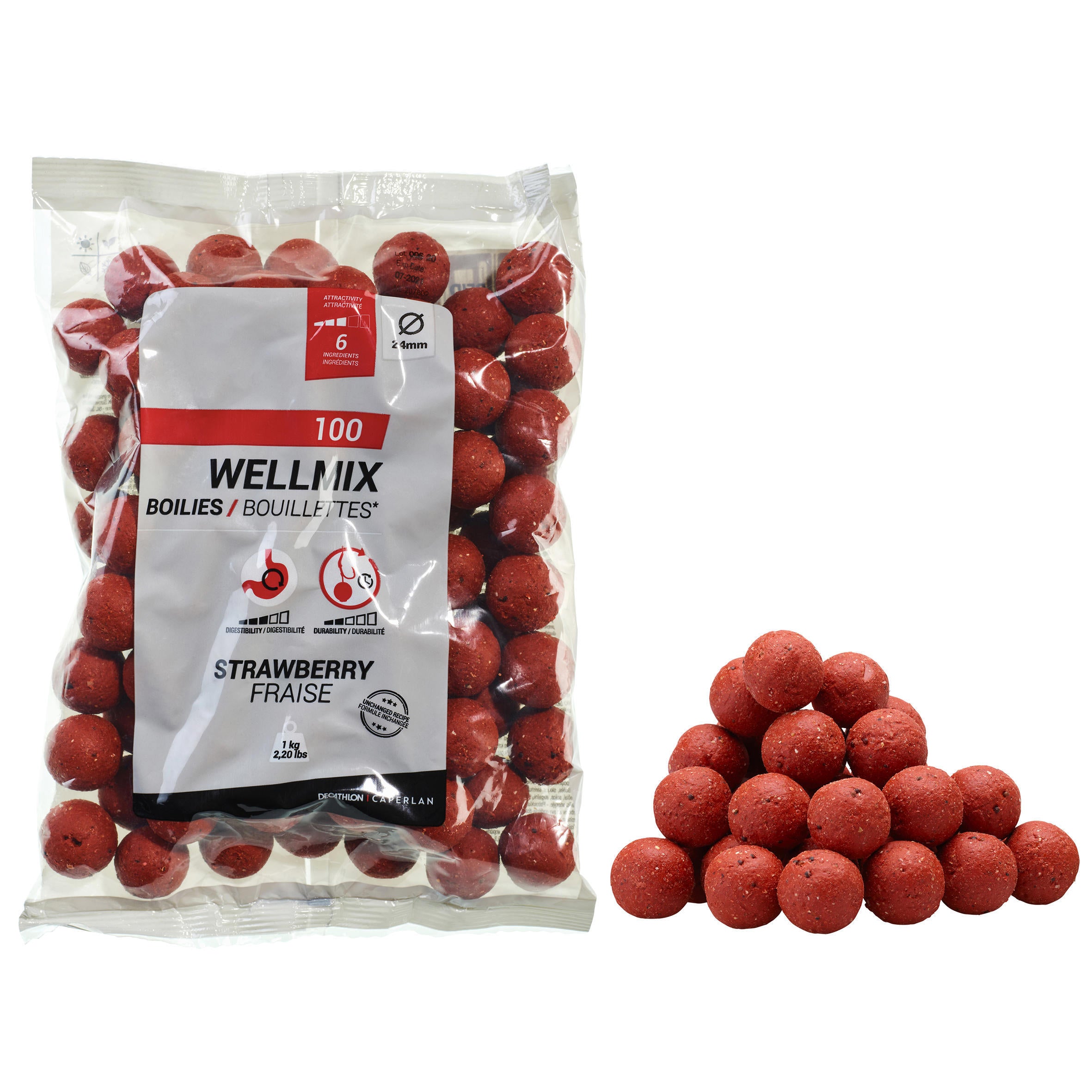 Boilies Wellmix Strawberry 24mm 1kg CAPERLAN