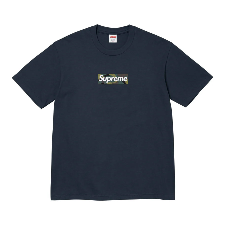 تي شيرت Supreme Box Logo باللون الأزرق الداكن