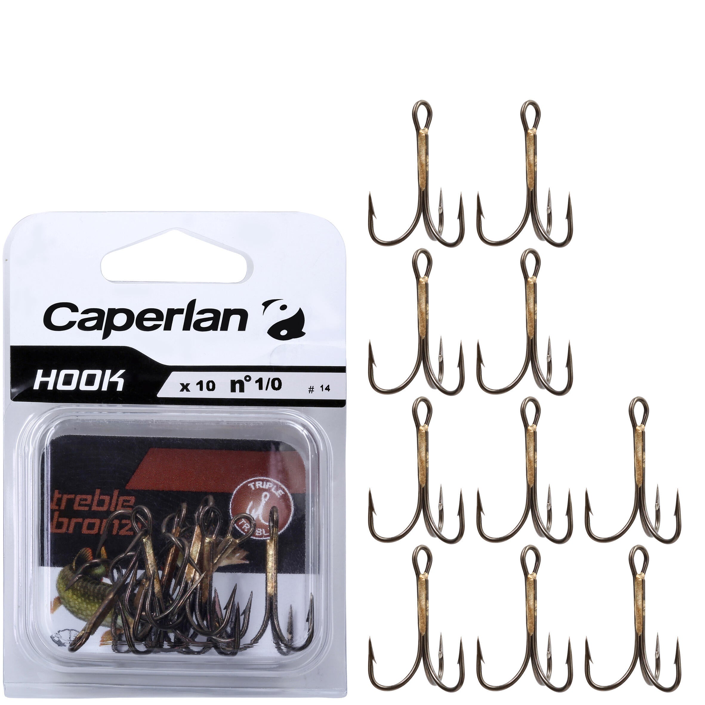 Triple bronze fishing hook CAPERLAN