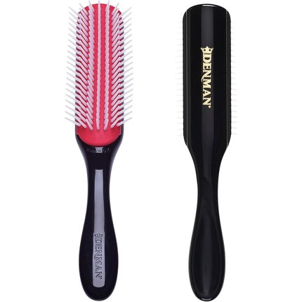 Comb D3 Black handle with red pad 7 rows Black/Red, Denman