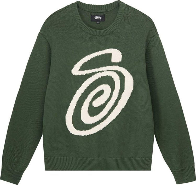 Stussy Curly S Sweater 'Green', green