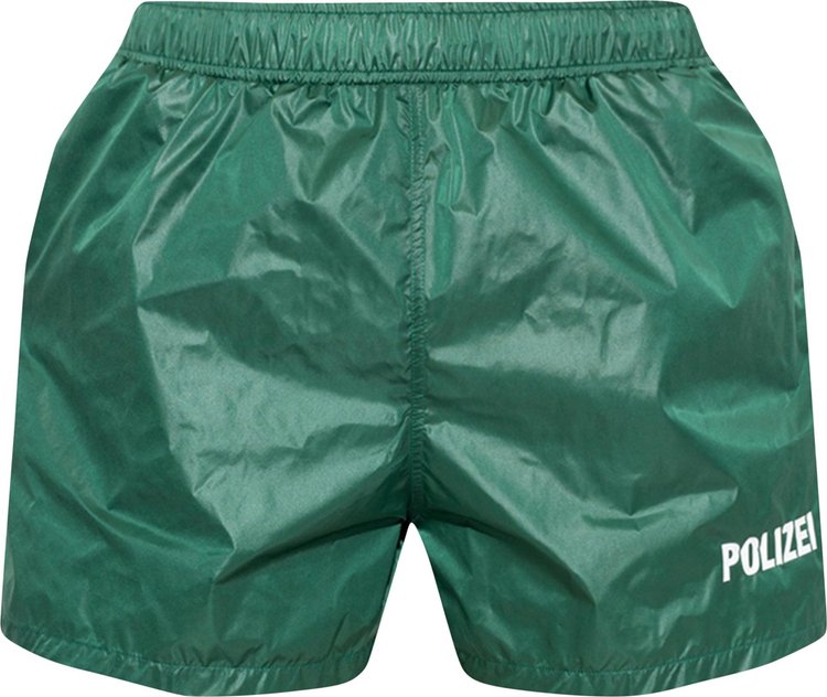 Vetements Polizei Swim Shorts 'Police Green', green