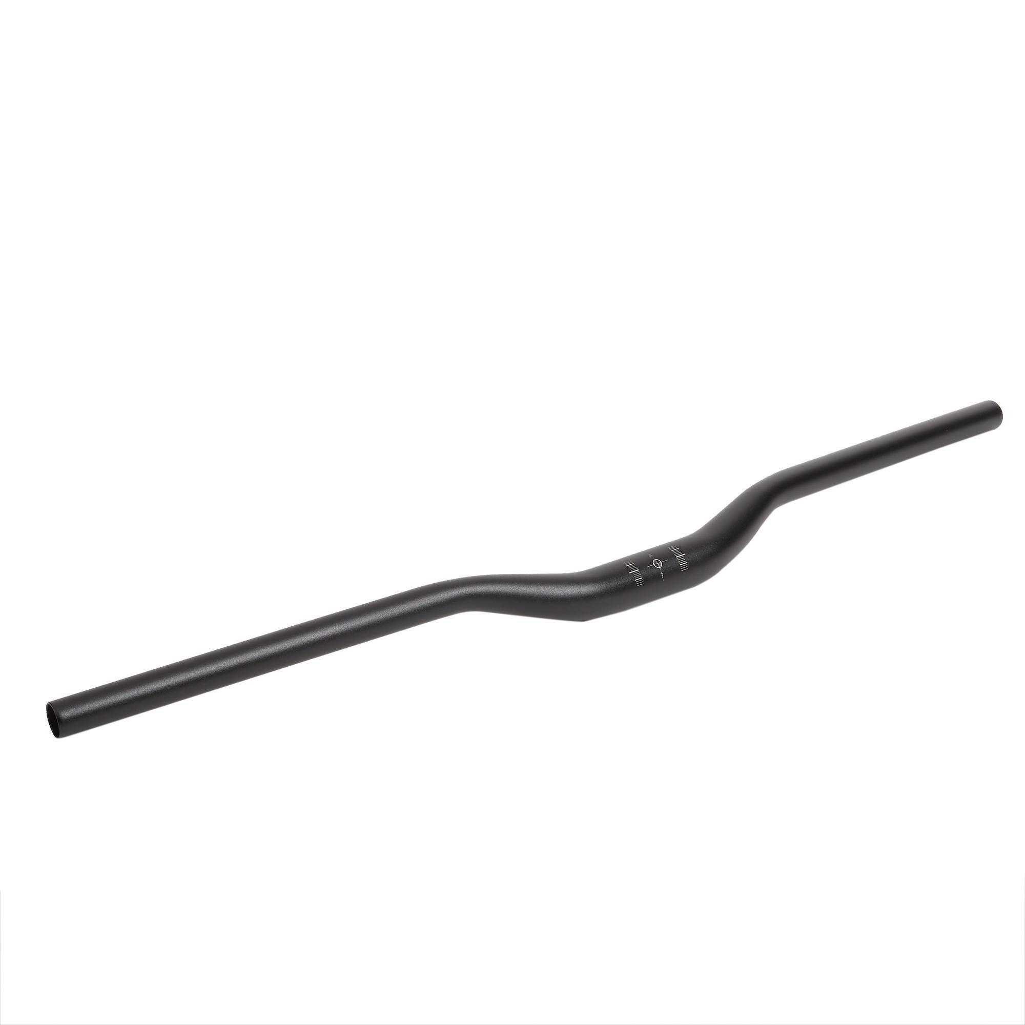 MTB handlebar 31.8 mm Rise height 30 mm 9° back - 6° up 760 mm aluminum black ROCKRIDER