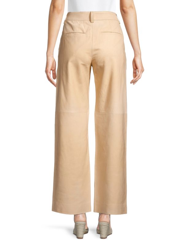 Vince Dark chiffon lambskin nubuck wide leg trousers