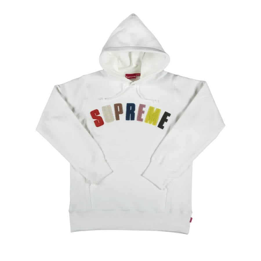 سويت شيرت Supreme Scarface Chenille Arc Logo، أبيض