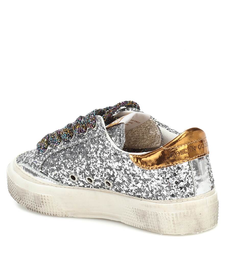 حذاء رياضي May Glitter Golden Goose باللون الفضي