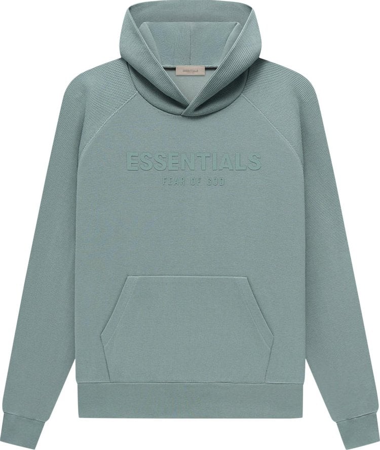 Fear of God Essentials Waffle Raglan Hoodie 'Sycamore', green