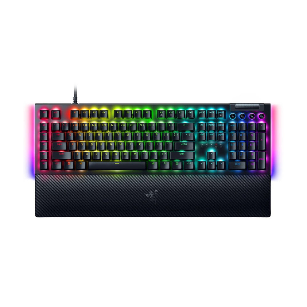 لوحة مفاتيح الألعاب Razer Black Widow V4 (Green Switch) مع حامل، تصميم إنجليزي أسود