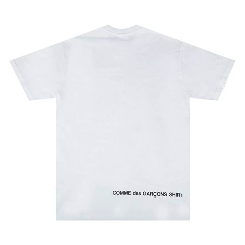 تي شيرت Supreme x Comme des Garçons قميص بشعار سبليت بوكس، أبيض