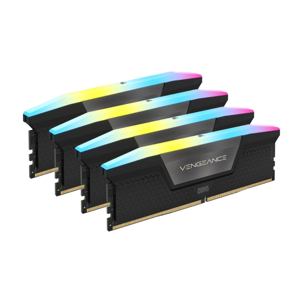 CORSAIR Vengeance RGB RAM, 128 GB DDR5 (4x32 GB), 5600 MHz, CL40, CMH128GX5M4B5600C40, black