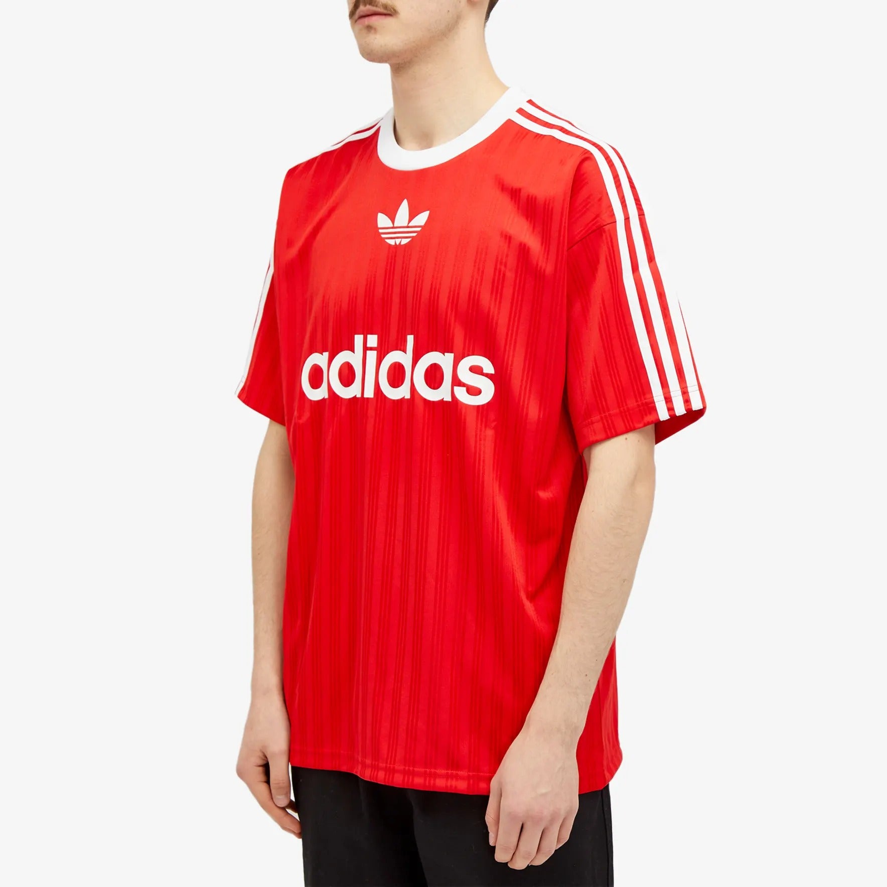 تي شيرت Adidas Adicolor Poly، أحمر/أبيض