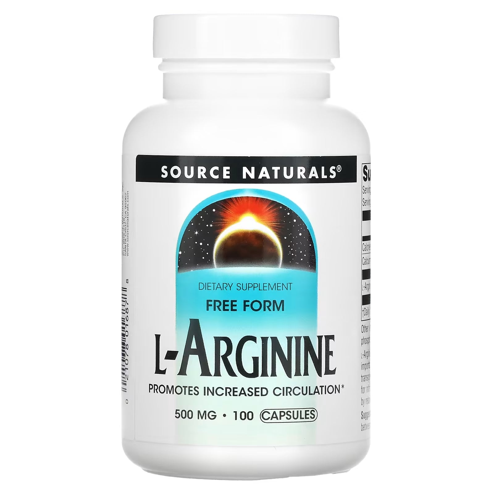 Source Naturals L-Arginine Free Form 500 mg, 100 Capsules