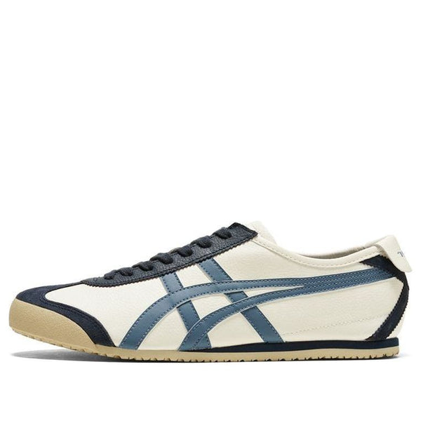 حذاء Onitsuka Tiger MEXICO 66 Deluxe باللون الأبيض والأزرق الداكن، باللون الأبيض