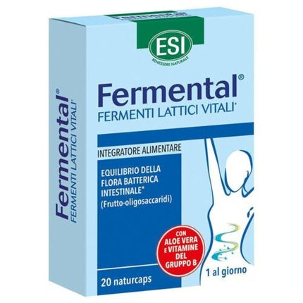 مكمل بروبيوتيك ESI Fermental Max Naturacaps 20 كيسًا، بدون علامة تجارية