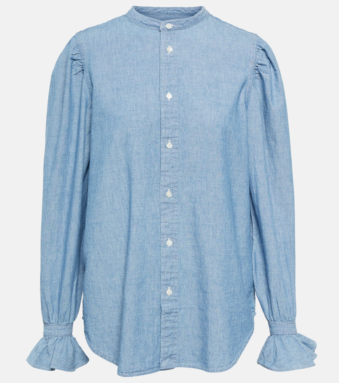 Cotton blouse with ruffles POLO RALPH LAUREN, blue