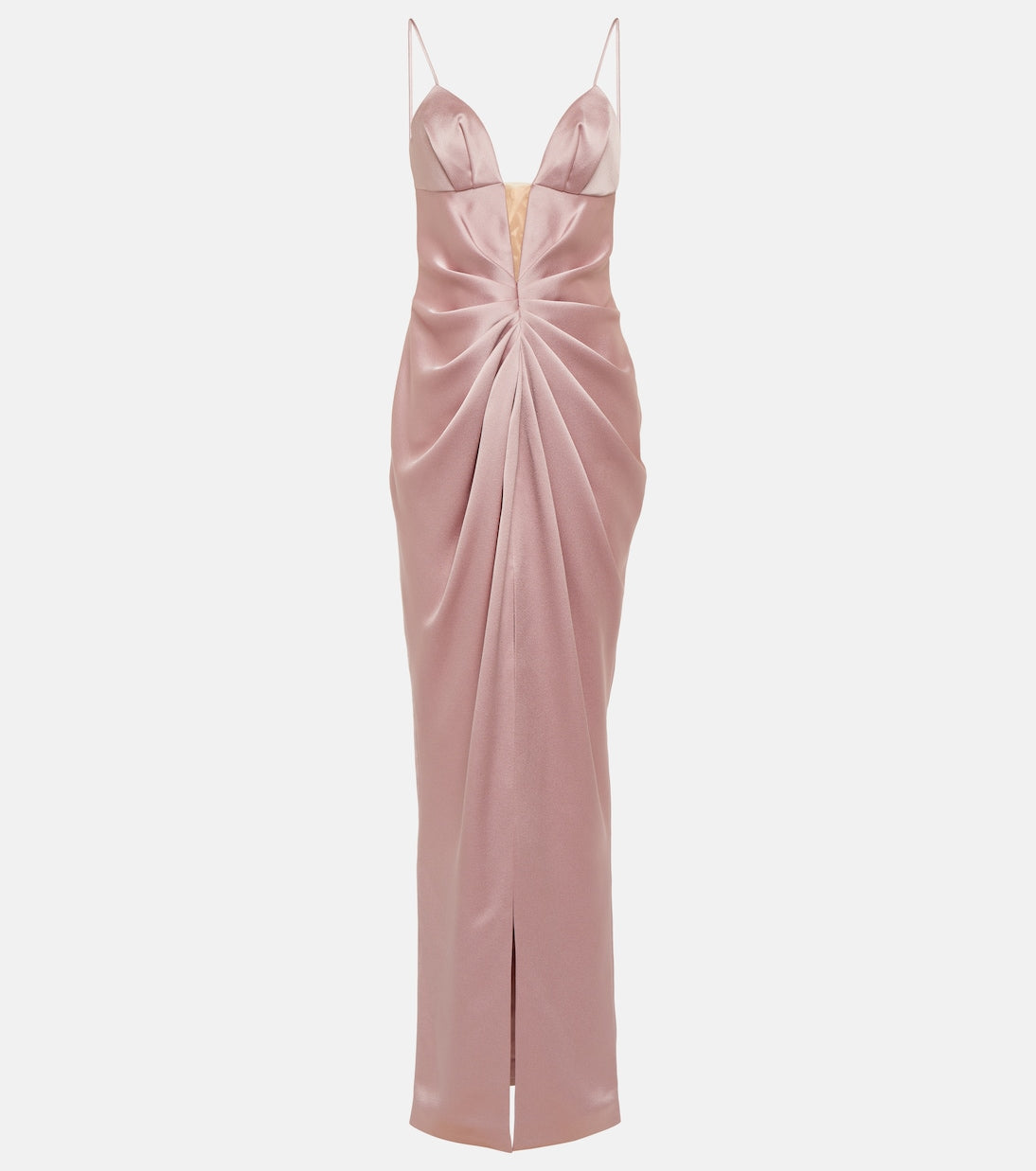 Satin dress with drapery Rasario, pink