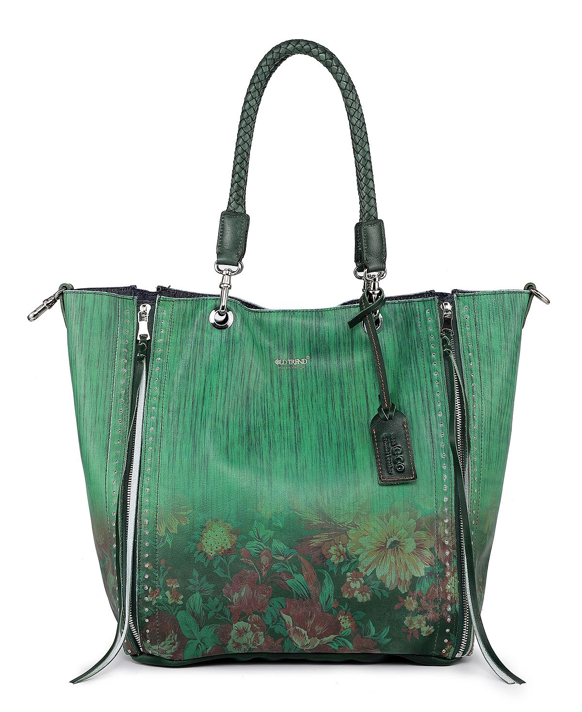 Women's Barracuda Hand Painted Buckle Tote Bag OLD TREND