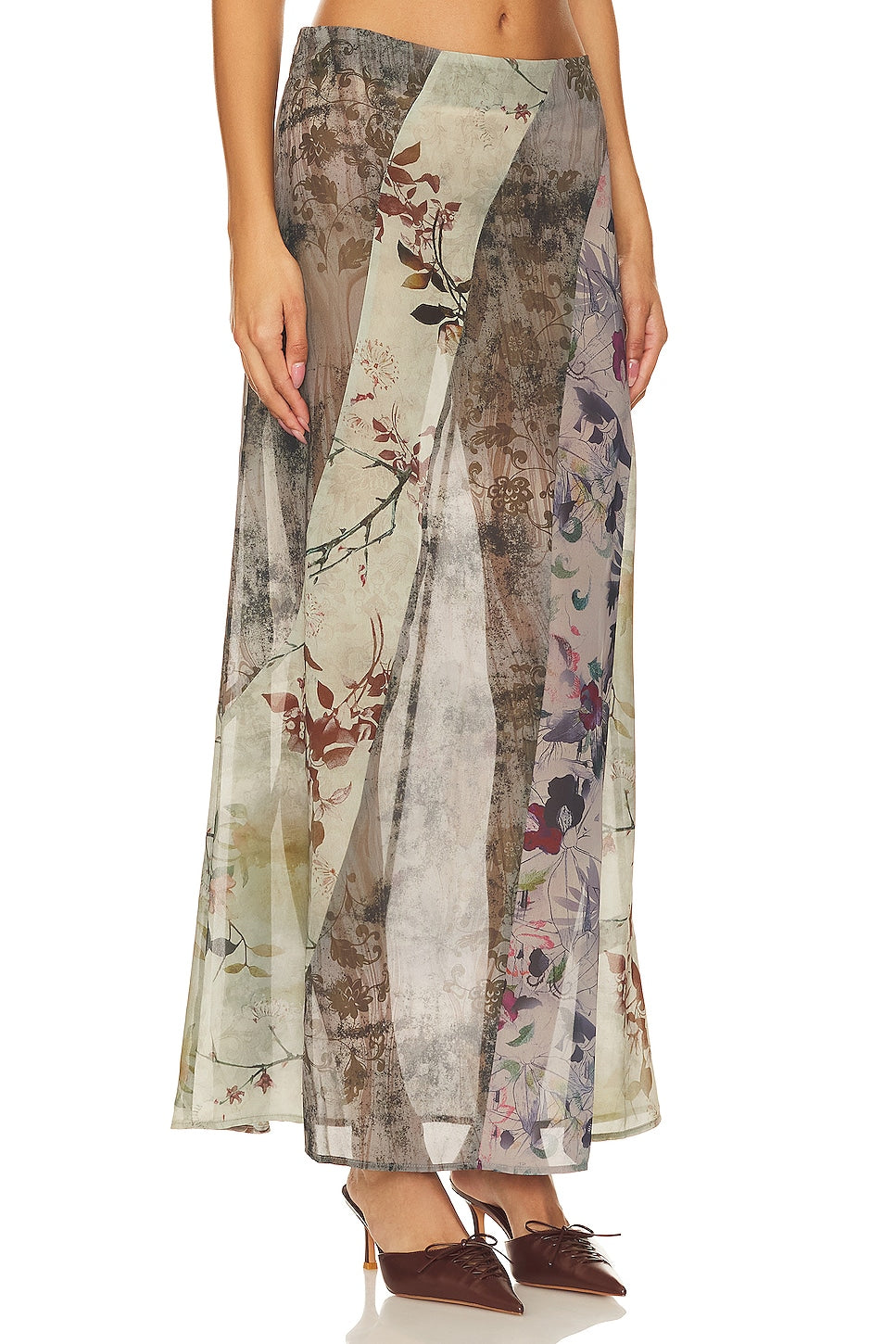 Jaded London Paneled Print Maxi Skirt, Mult