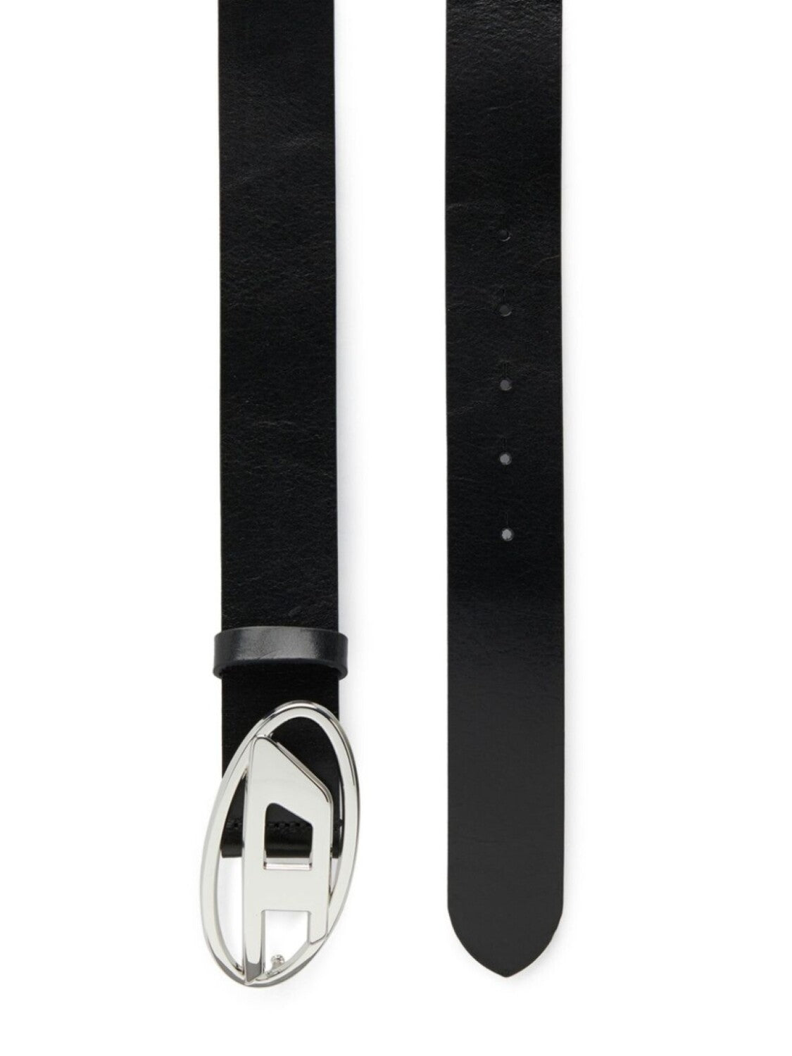 Diesel Belt 1DR with Logo Buckle, Black