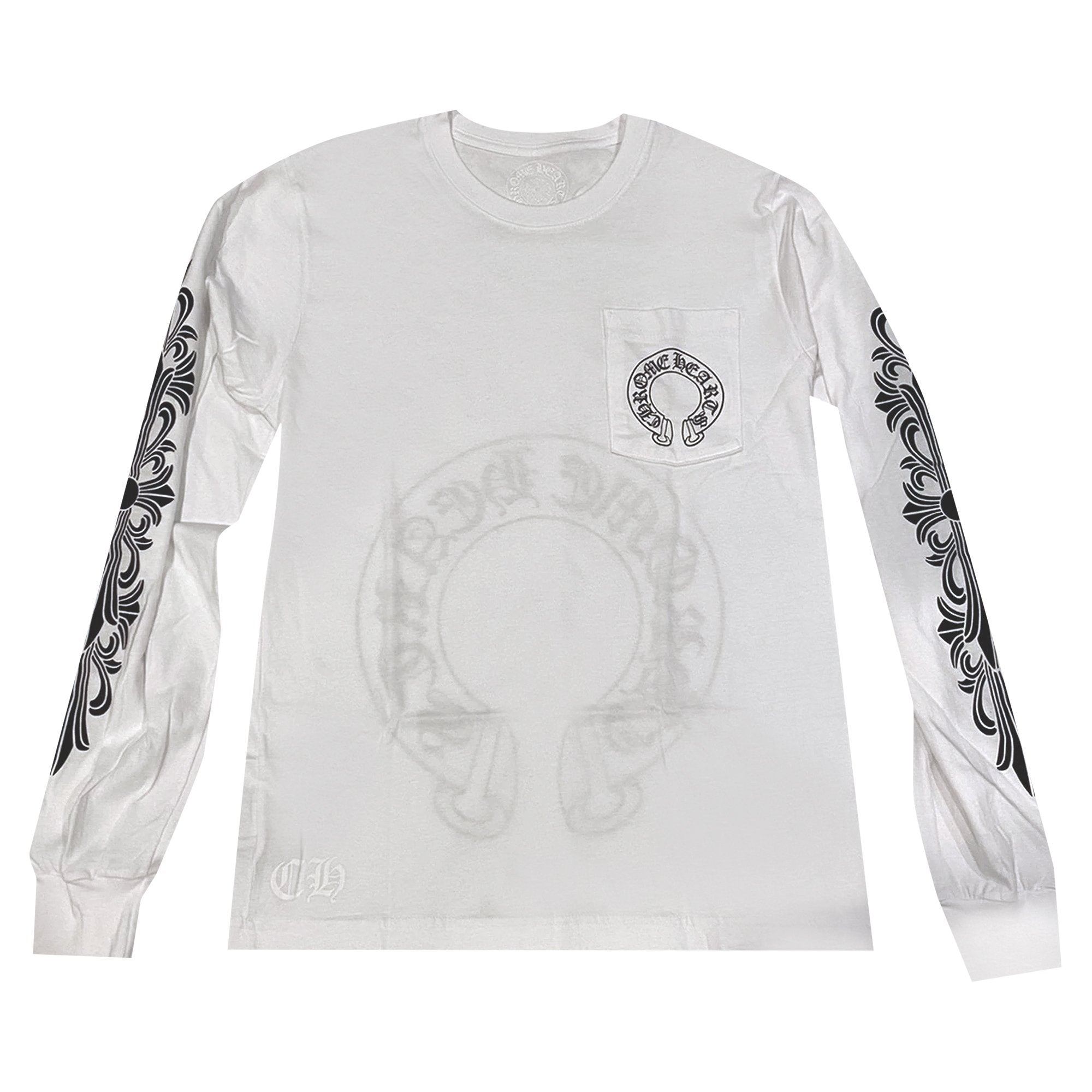 Chrome Hearts Long Sleeve Floral Shirt - White/Black