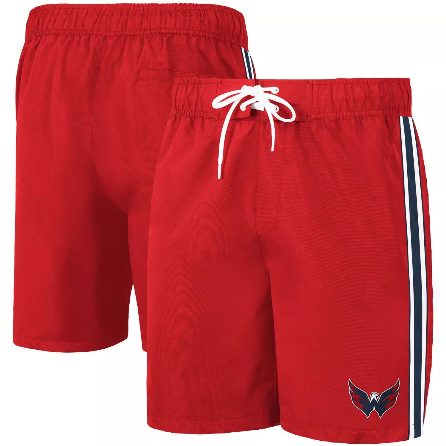 Men's Carl Banks Red/Navy Washington Capitals Sand Beach G-III Swim Shorts