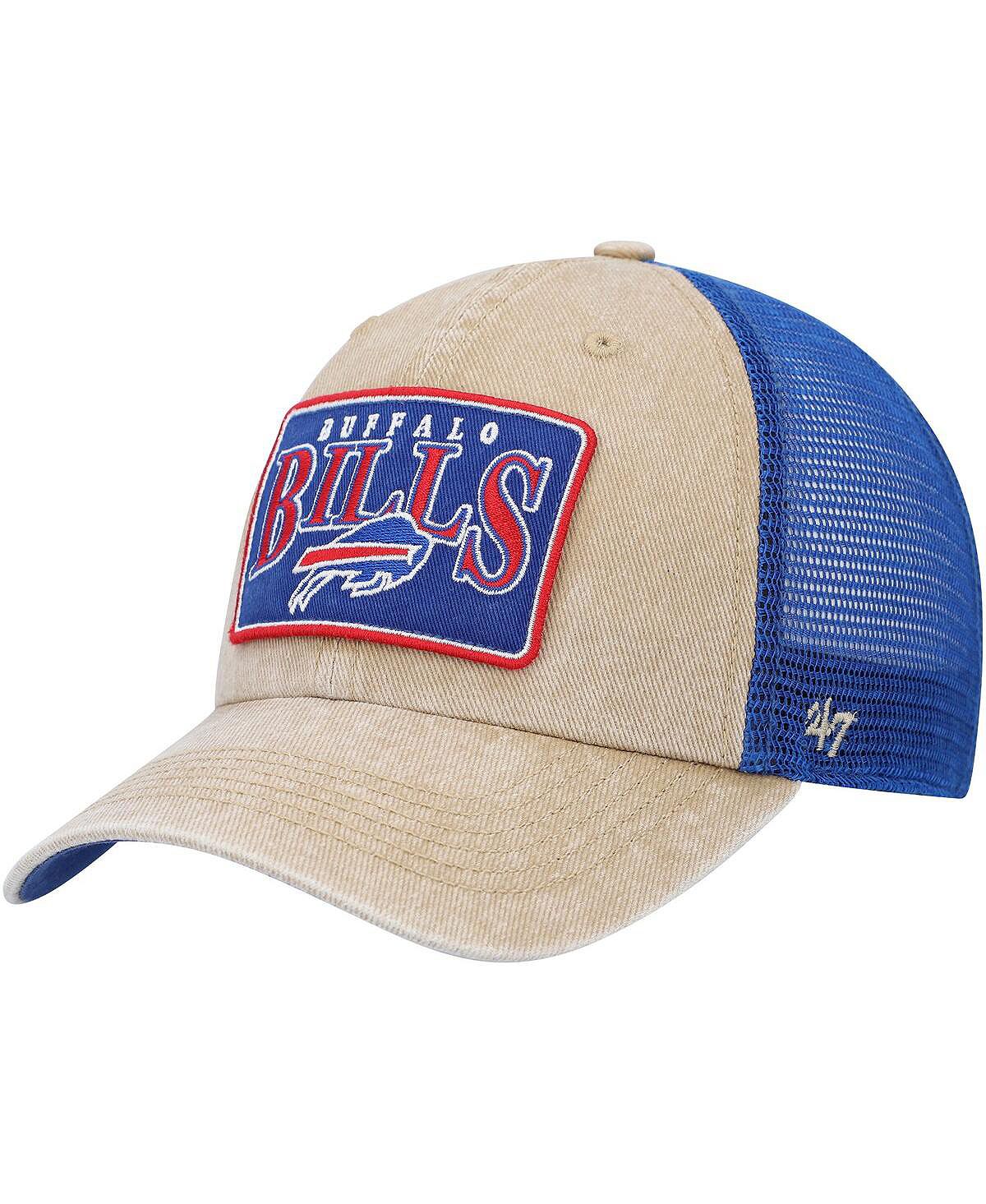 Men's Khaki Buffalo Bills Dial Trucker Clean Up Snapback '47 Brand Hat