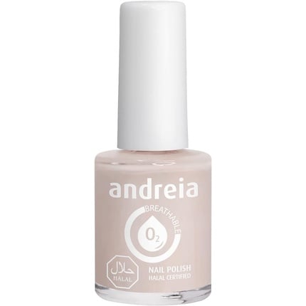 Halal Breathable Nail Polish Glossy Vegan & Cruelty Free Color B24 Light Nude 10 , 5 ml, Andreia