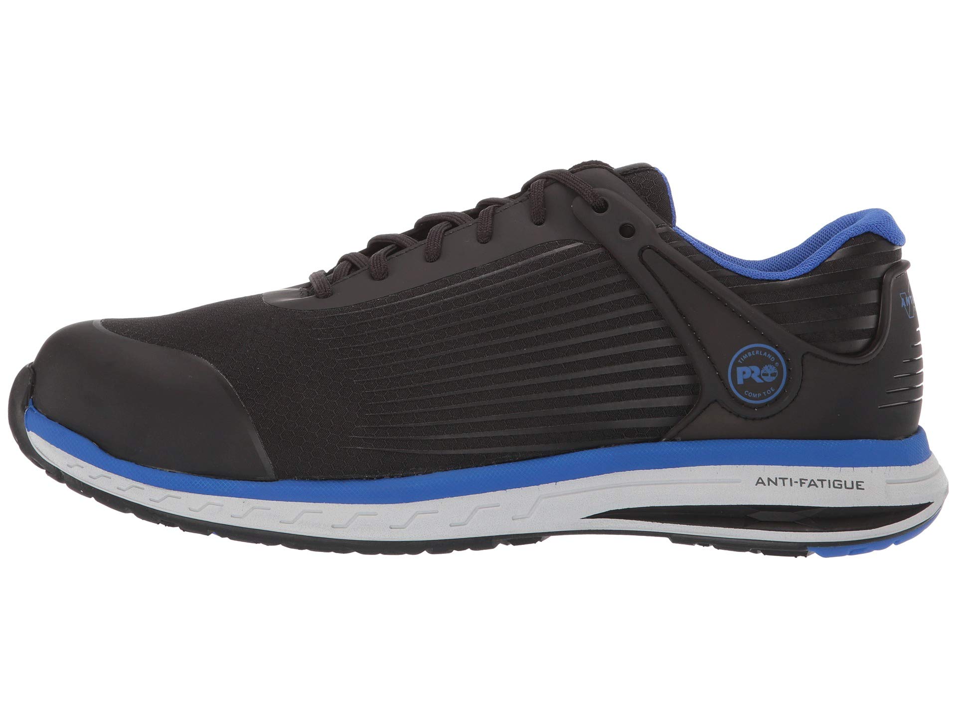 حذاء Timberland PRO Drivetrain Composite Safety Toe، باللون الأسود/الأزرق