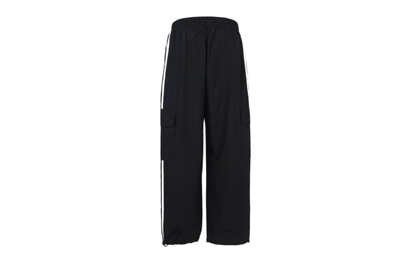 adidas originals 3-Stripes Cargo Woven Breathable Running Sports Pants Black, black