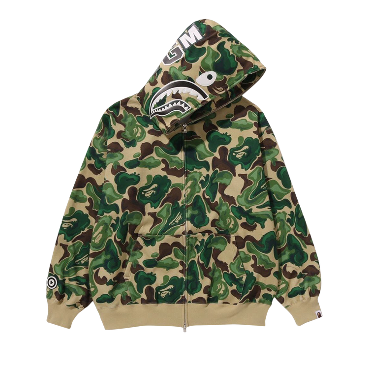 BAPE Art Camo Shark Full Zip 'Green' Hoodie, Green