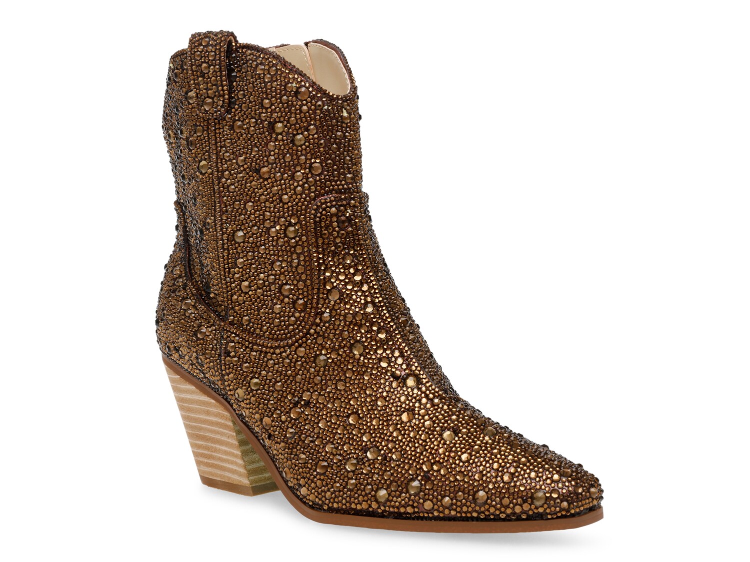 Betsey Johnson Emory Rhinestone Western Boots, Dark Brown