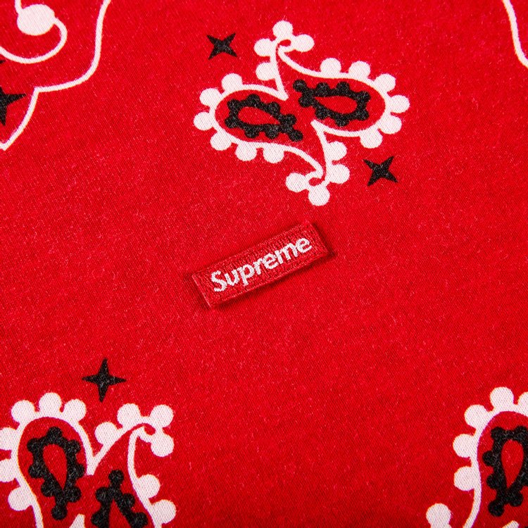 تي شيرت Supreme Small Box Tee 'Red Bandana' باللون الأحمر