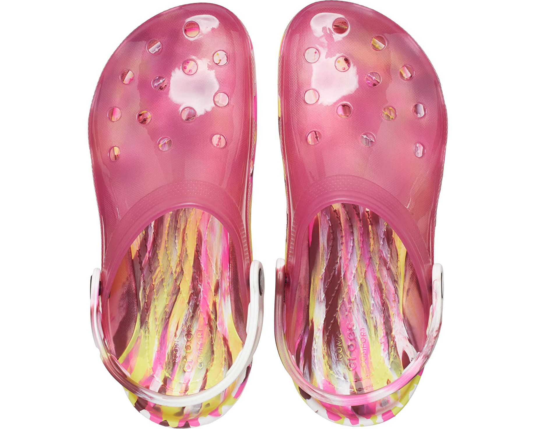 Classic Translucent Clog Crocs Clogs, Fuchsia Fun