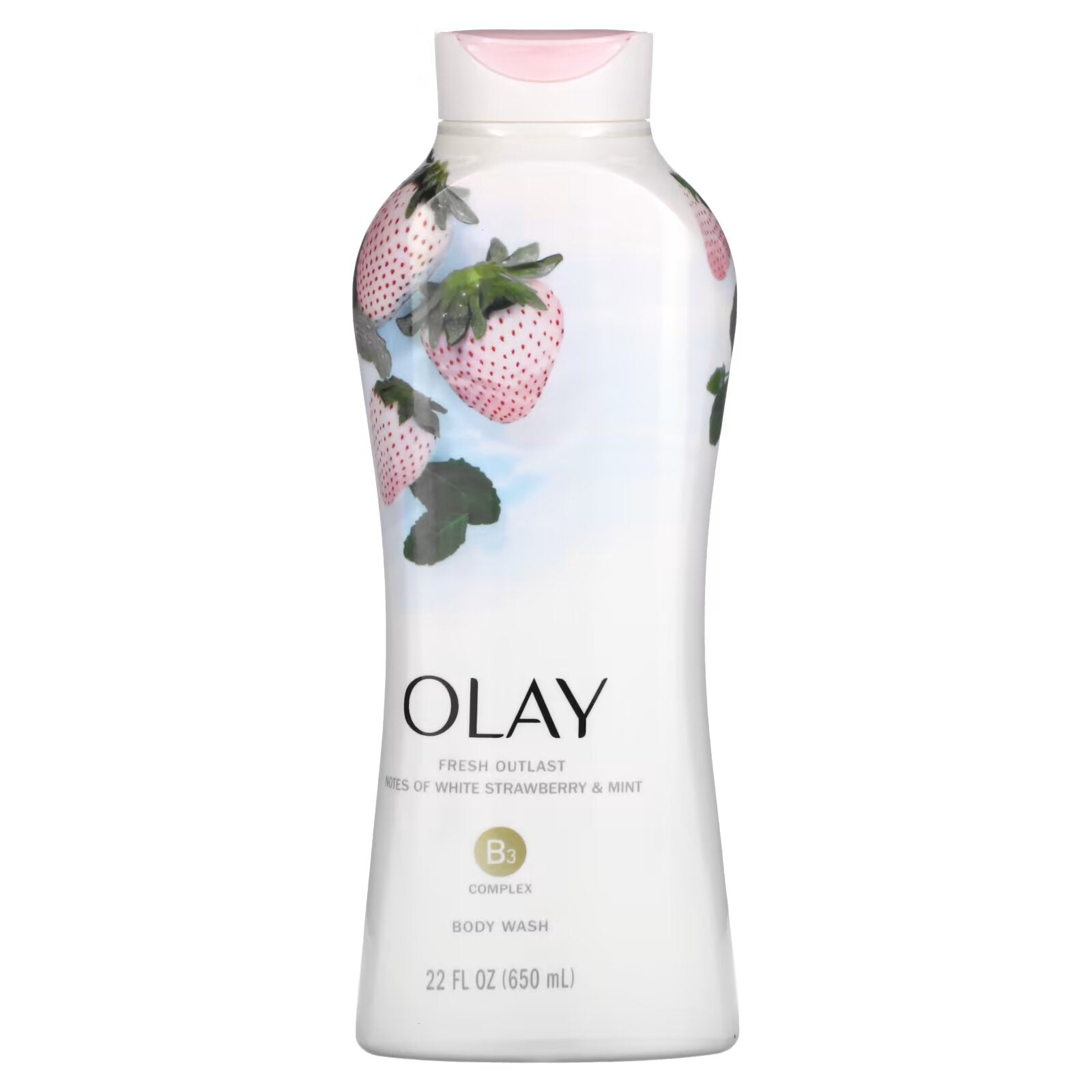 Olay, Fresh Outlast, Body Wash, Cooling White Strawberry & Mint, 22 fl oz (650 ml)