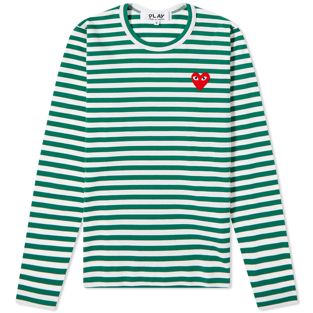 Comme des Garcons Play Women's Long Sleeve Heart Logo Stripe