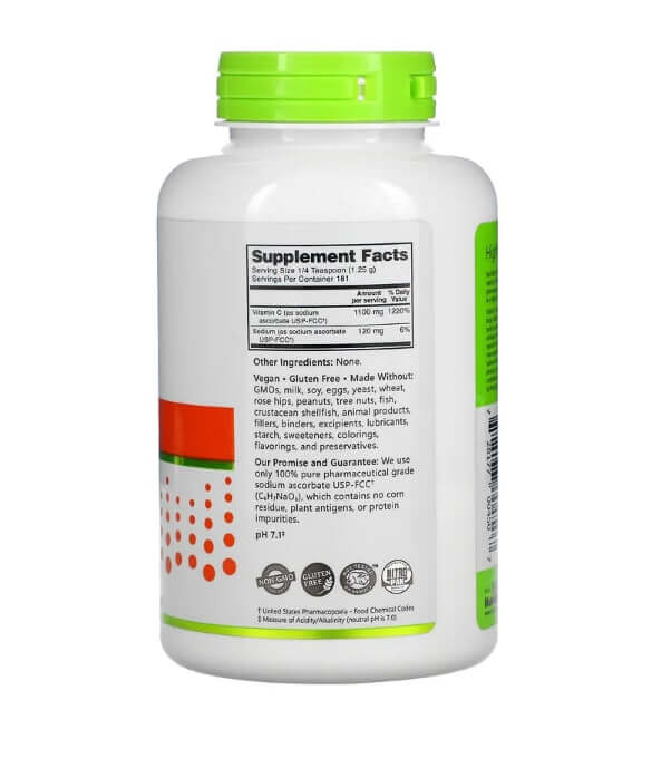 Immunity, sodium ascorbate, crystalline powder, 227 g, NutriBiotic