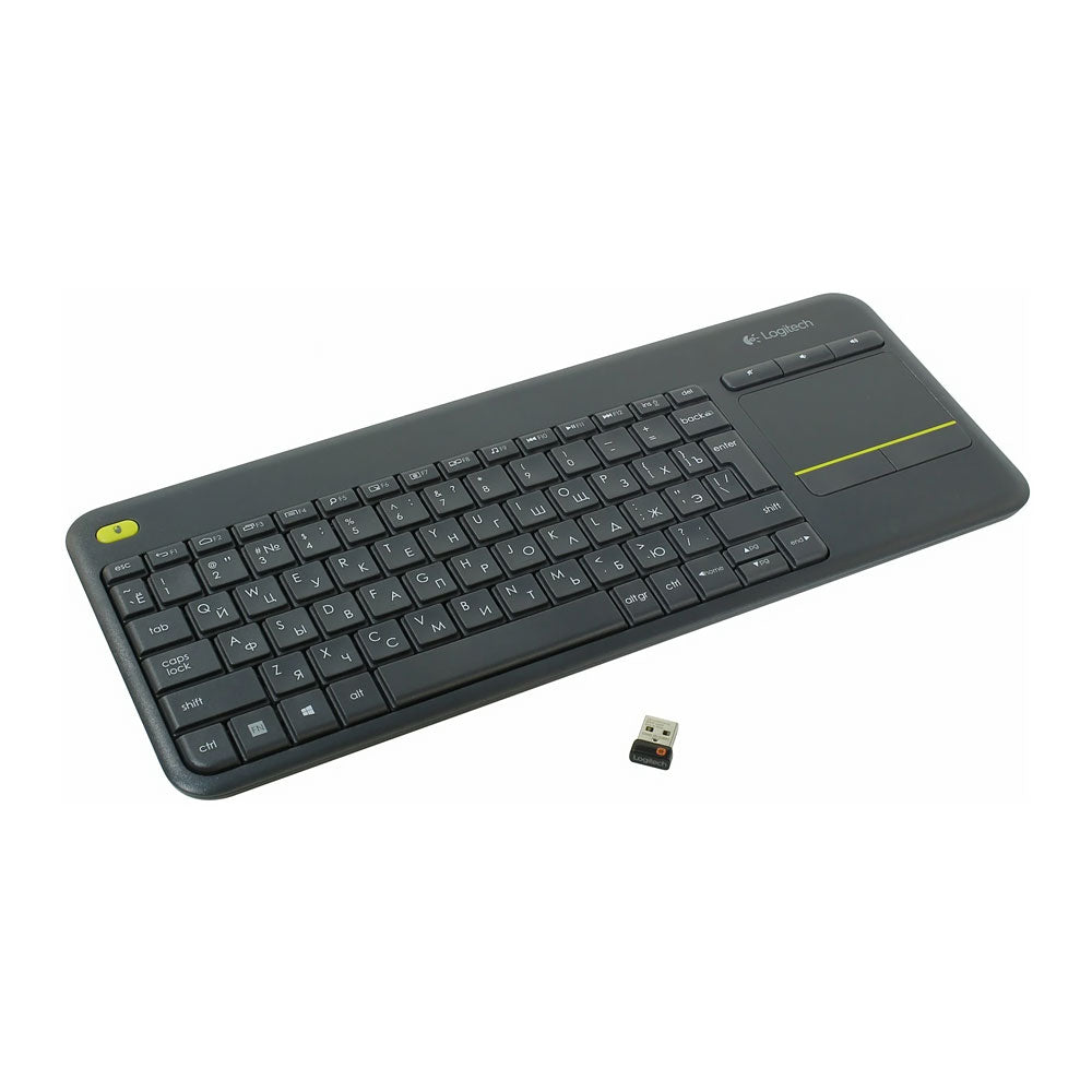 Wireless keyboard Logitech K400 Plus, with touchpad, English layout, black