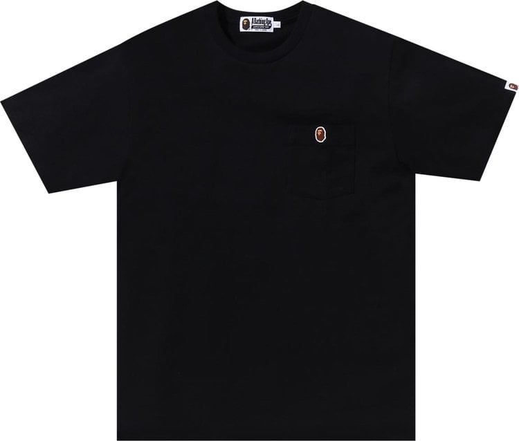 تي شيرت BAPE Ape Head One Point Pocket Tee "أسود"، أسود