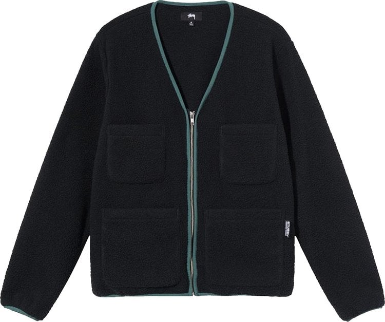 Stussy Polar Fleece Cardigan 'Black', black