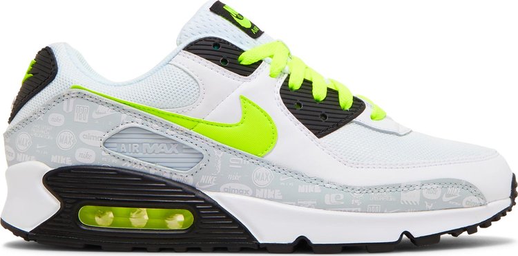 حذاء رياضي Nike Air Max 90 'Reflective Logo - White Volt' باللون الأبيض