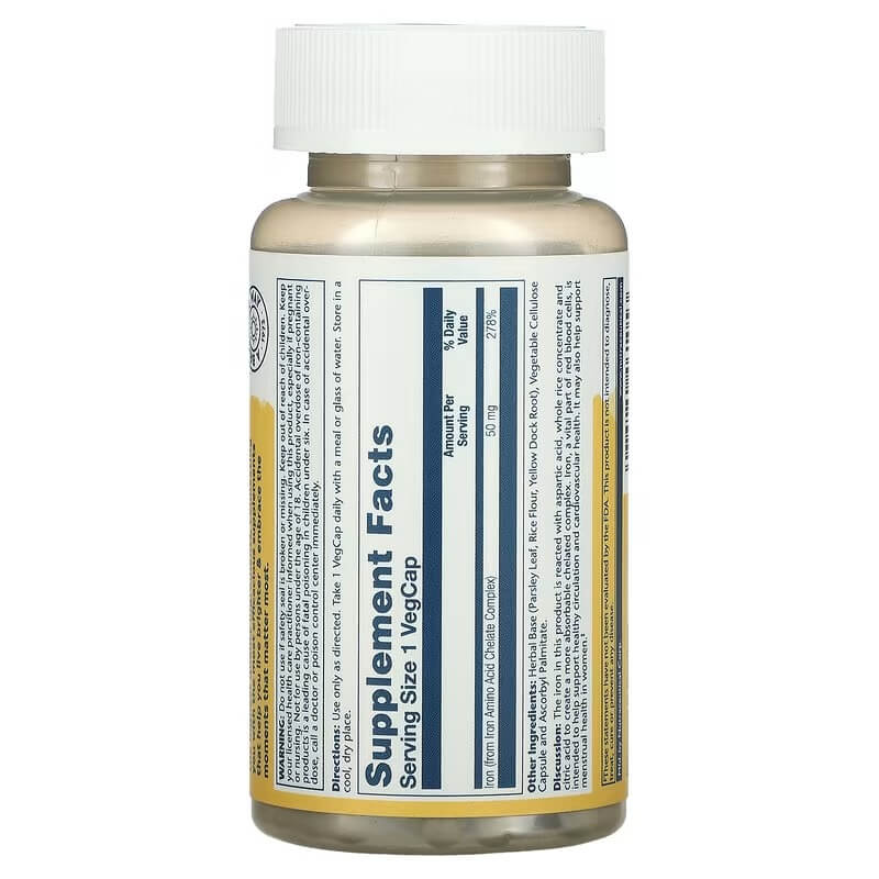 Iron Solaray 50 mg, 60 vegetable capsules