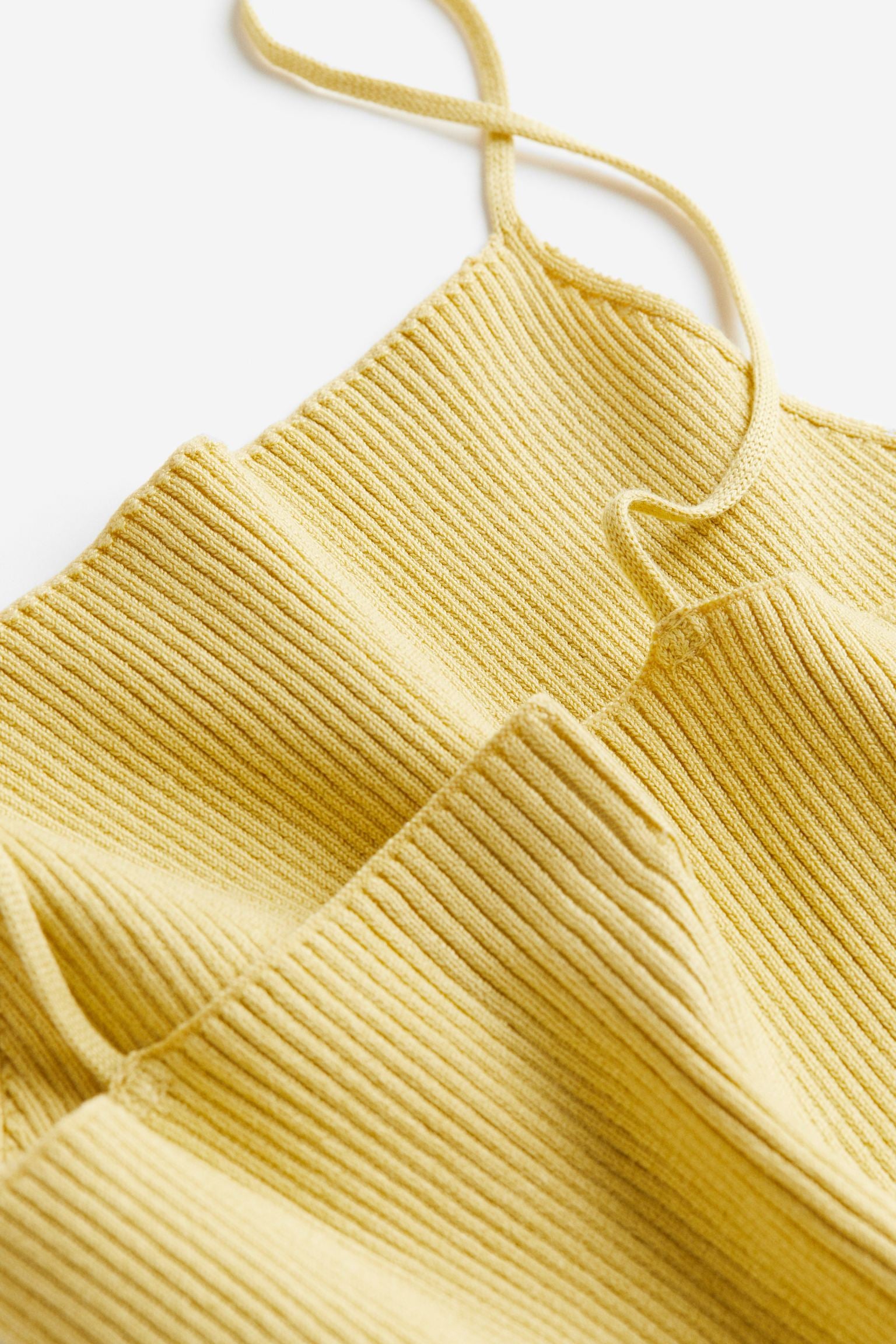 H&M Stretch Knit Top with Straps, Yellow