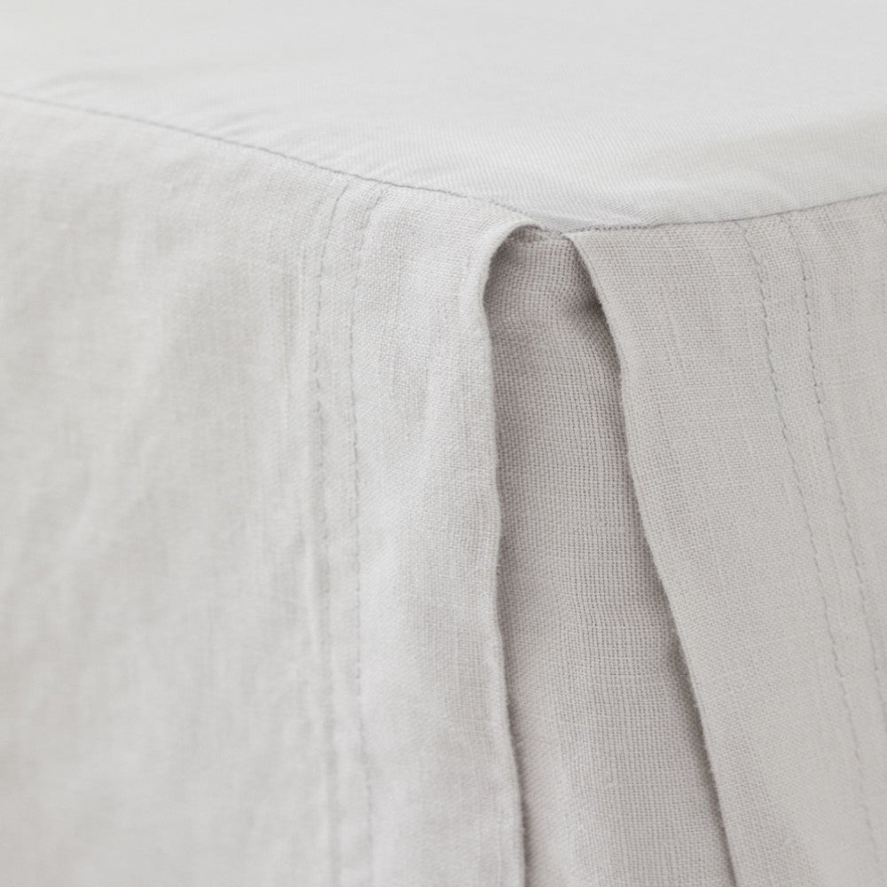 H&M Home Linen-blend cotton bed valance, light gray