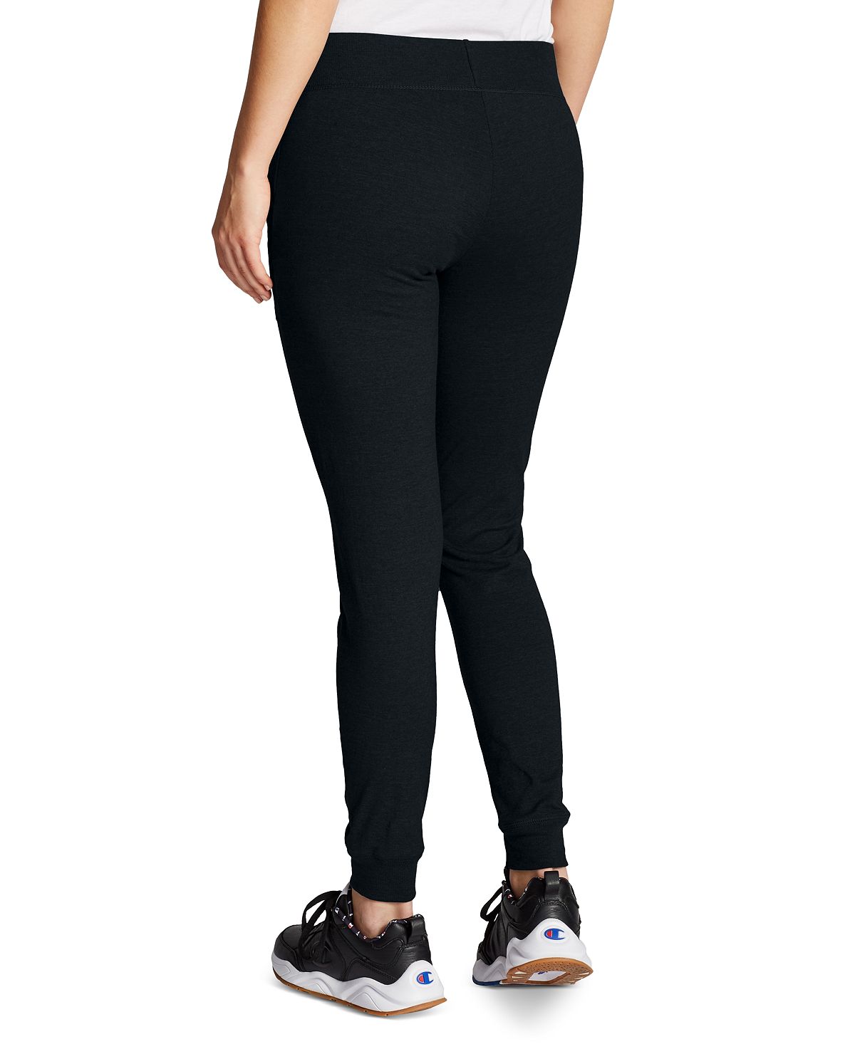 Champion Women's Full Length Cotton Jersey Joggers, Black