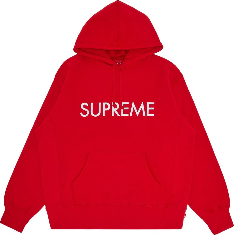 سويت شيرت Supreme Capital بغطاء رأس باللون الأحمر